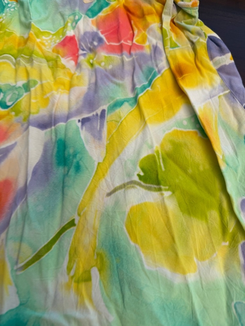 JAM’S WORLD Multicolor Floral Ruffle Hem Midi Dress Koi Pond Made Hawaii (104) - Picture 4 of 7